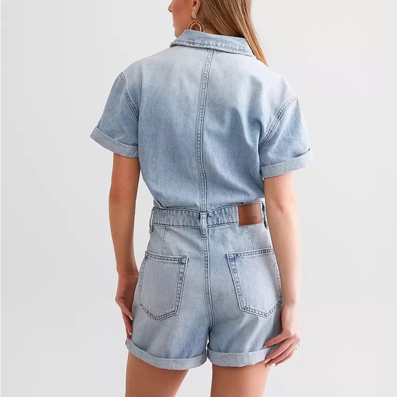 Dylan Cuffed Denim Romper - Picture 3 of 7